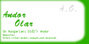 andor olar business card